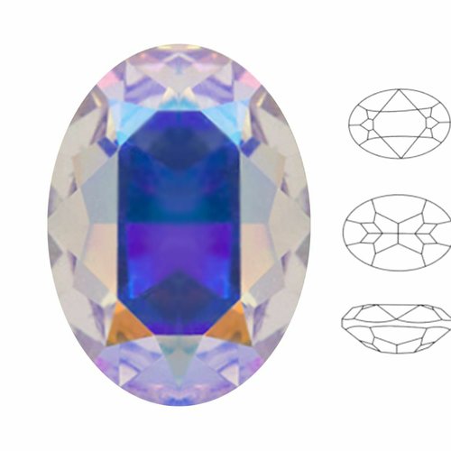 4 pièces izabaro cristal ab 001ab ovale fantaisie pierre cristaux de verre 4120 chaton facettes stra sku-542200