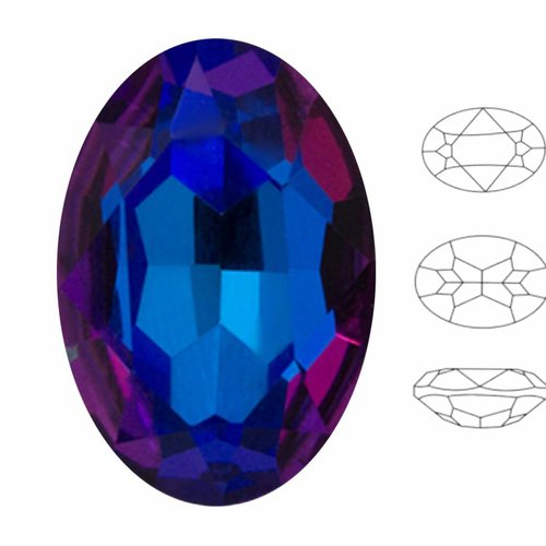4 pièces izabaro cristal héliotrope violet 001hel ovale fantaisie pierre cristaux de verre 4120 chat sku-542201