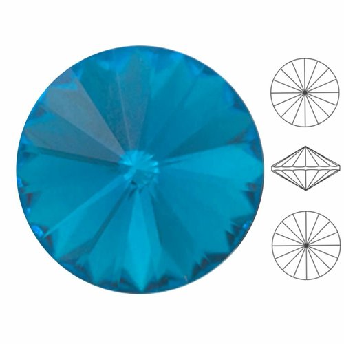 6 pièces izabaro cristal bleu aigue-marine foncé 202 cristaux de verre rivoli ronds 1122 pierre chat sku-549023