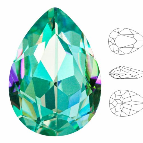 4 pièces izabaro cristal aigue marine arc en ciel 202rb poire larme fantaisie pierre verre cristaux  sku-549007