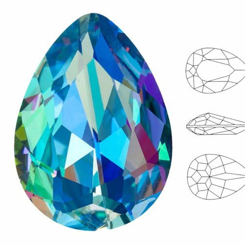 4 pièces izabaro cristal saphir bleu arc en ciel 206rb poire larme fantaisie pierre verre cristaux 4 sku-549005