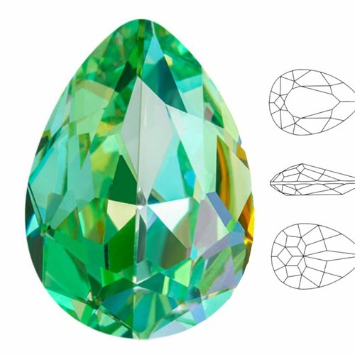 4 pièces izabaro cristal péridot vert arc en ciel 214rb poire larme fantaisie pierre verre cristaux  sku-549008