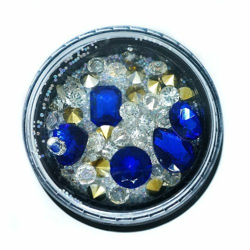 1 boîte cristal de mélange blanc or saphir bleu rivoli facettes strass 3d nail art résine artisanat  sku-271356