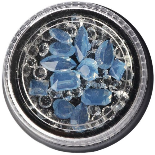 1 boîte cristal de mélange blanc moonstone bleu rivoli facettes strass 3d nail art résine artisanat  sku-271116