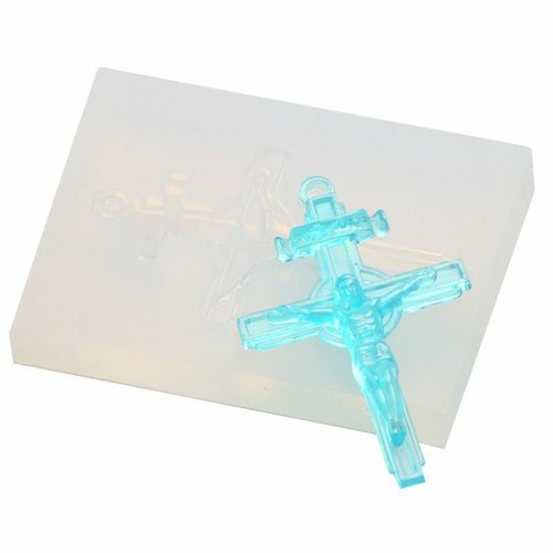 1pc croix jésus christ crucifix 3d silicone uv résine époxy moule savon argile gypse bricolage cire  sku-572691