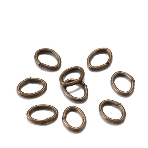 117 pièces antique bronze couleur plaqué 7x5mm ovale fendu anneau de saut fer bricolage anneaux ouve sku-573451