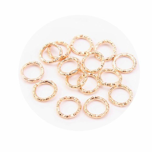 33 pièces couleur or clair plaqué 1.2x12mm rond sculpté anneau de saut fendu métal bricolage anneaux sku-573454