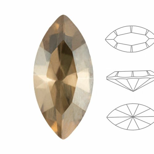 6 pièces izabaro cristal doré ombre 001gsha navette fantaisie pierre verre cristaux ovale feuille pé sku-574560
