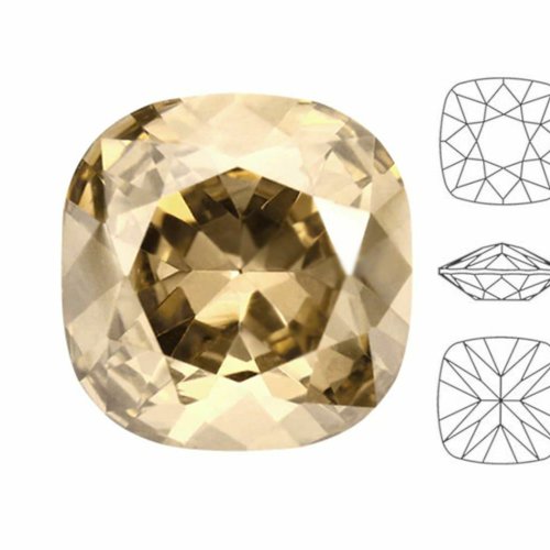 8 pièces izabaro cristal doré ombre 001gsha coussin carré fantaisie pierre verre cristaux 4470 chato sku-574583