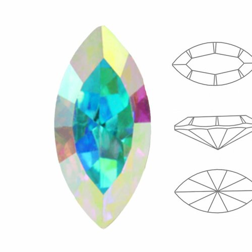 6 pièces izabaro cristal ab 001ab navette fantaisie pierre verre cristaux ovale feuille pétale 4228  sku-549209