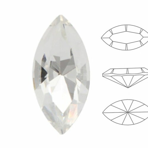 6 pièces izabaro cristal 001 navette fantaisie pierre verre cristaux ovale feuille pétale 4228 chato sku-549210