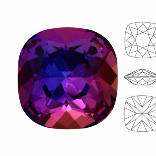 8 pièces izabaro cristal héliotrope violet 001hel coussin carré fantaisie pierre verre cristaux 4470 sku-574587