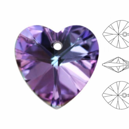 5 pièces izabaro cristal vitrail lumière 001vl coeur pendentif perle verre cristaux 6228 fantaisie p sku-574822