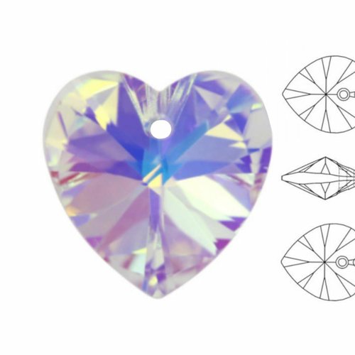 5 pièces izabaro cristal ab 001ab coeur pendentif perle verre cristaux 6228 fantaisie pierre facette sku-574824