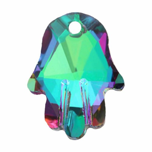 2 pièces izabaro cristal héliotrope vert 001helgr hamsa main pendentif perle verre cristaux 4778 fan sku-574803