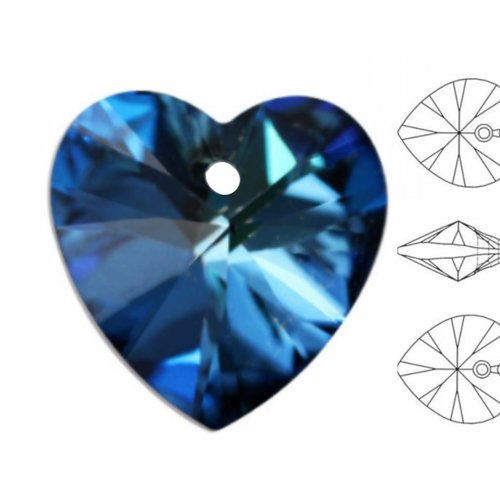 5 pièces izabaro cristal bermuda bleu 001bb coeur pendentif perle verre cristaux 6228 fantaisie pier sku-574825