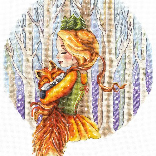 1 pc forêt princesse coton point de croix broderie diy kit mouline fils sur toile main couture de en sku-608129