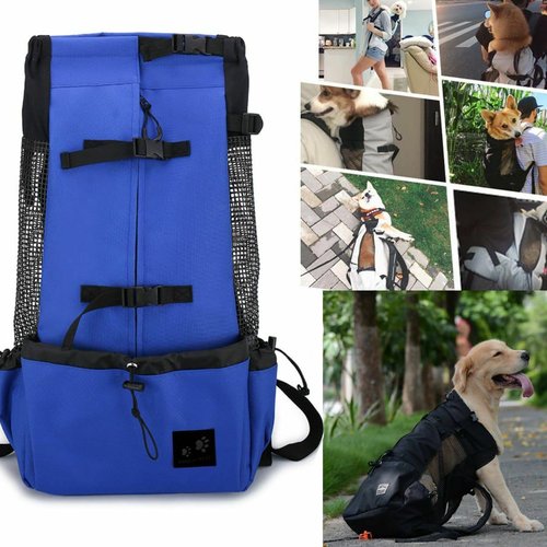 1 pc bleu respirant sport chien transporteur pet voyage sac à dos pour la randonnée équitation régla sku-608345