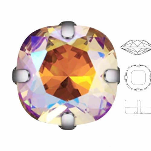 8 pièces izabaro cristal soleil 001sun coussin carré fantaisie pierre verre argent couleur coudre su sku-613945