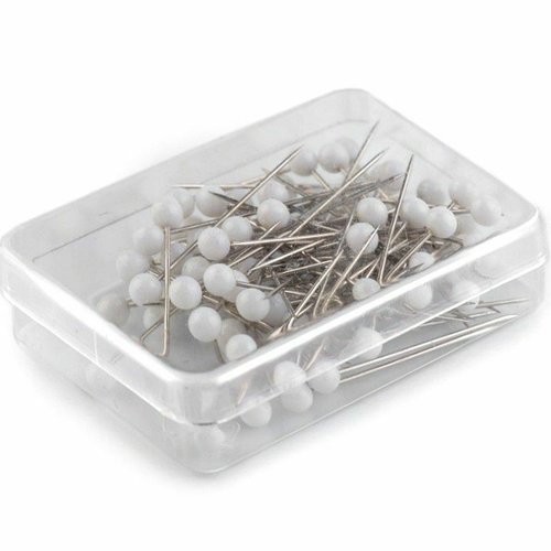 1box nickel perle de la tête d'épingles de couture longueur 32mm blanc en acier mercerie sku-52137