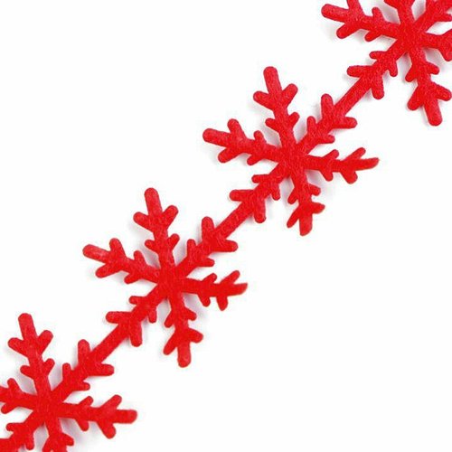 5m feutre rouge flocon de neige de parage ornement de noël artisanat de fabrication de cartes des ét sku-102514
