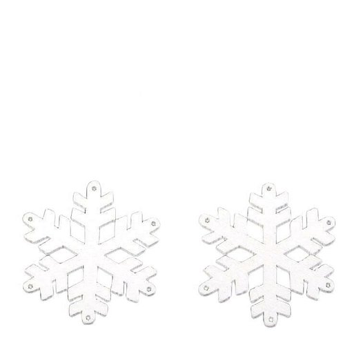 10pc 1 blanc en bois découpé à accrocher ou à la colle - flocon de neige noël art de des étoiles des sku-103542