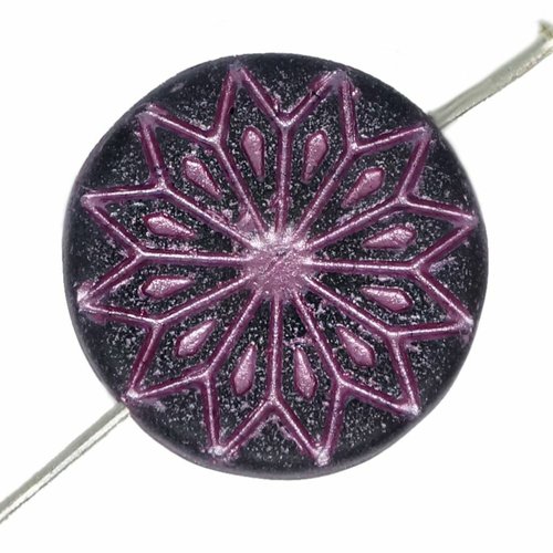 2pcs mat noir rose patine grandes perles de fleurs focales origami verre tchèque 18mm x sku-618514