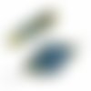 6 pièces picasso blanc jaune marron bleu foncé patine arabesque losange perles verre tchèque 19mm x  sku-618571