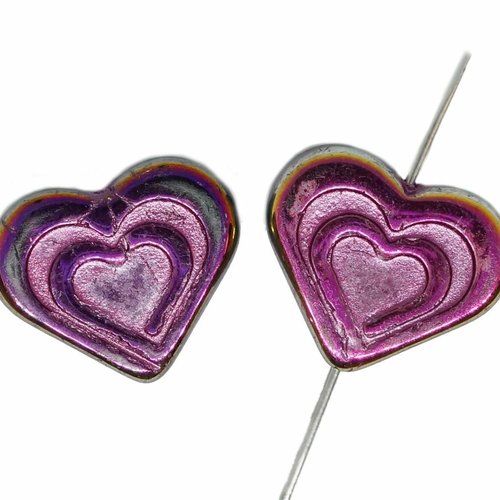 4 pièces marea or violet saint valentin rose ab coeur de mariage en perles de verre tchèque 14mm x 1 sku-618891