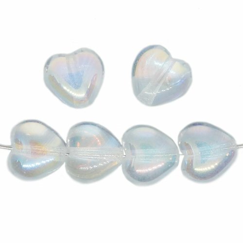 40pcs cristal clair lustre valentines perles de coeur de mariage verre tchèque 06mm x sku-618859