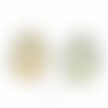 4 pièces opale mate blanche patine argent métallique grandes perles de fleurs focales de primevère v sku-617735