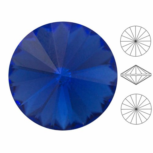 6 pièces izabaro cristal saphir bleu 206 rond rivoli verre cristaux 1122 pierre chatons facettes str sku-549167