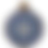 Kit de bricolage perlé de graine de boule bleue 1pc ornement d'arbre de noël sur toile en bois kit d sku-687238