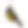 1 pc kit de bricolage perlé de graine d'oiseau jaune ornement d'arbre de noël sur toile en bois kit  sku-687233