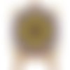 1 kit de bricolage mandala jaune avec chevalet broderie de perles de rocaille sur toile de coton déc sku-687516
