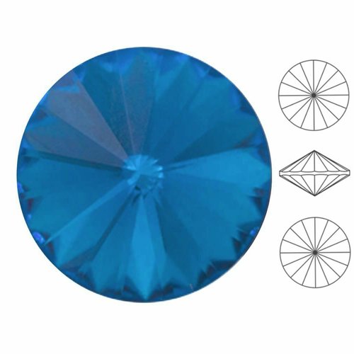 6 pièces izabaro cristal capri bleu 243 cristaux de verre rivoli ronds 1122 pierre chatons strass à  sku-683278