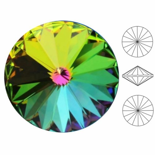 6 pièces izabaro cristal vert vitrail moyen 001vm cristaux de verre rivoli ronds 1122 pierre chatons sku-683280