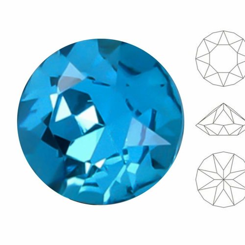 20 pièces izabaro cristal capri bleu 243 cristaux de verre chaton ronds 1088 ss 39 strass à facettes sku-683308