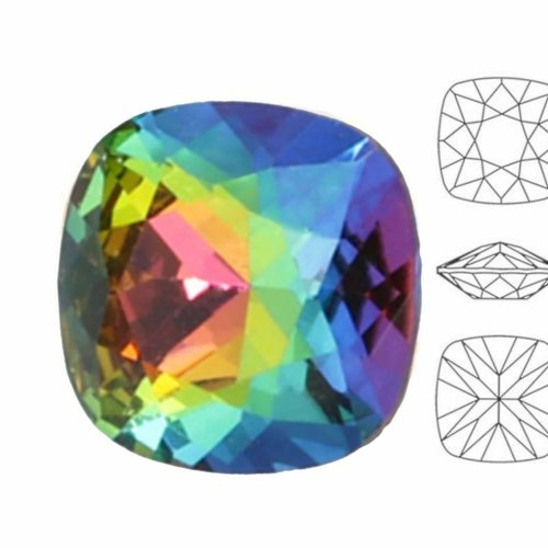 4 pièces izabaro cristal vitrail moyen 001vm coussin carré fantaisie pierre cristaux de verre 4470 c sku-683316