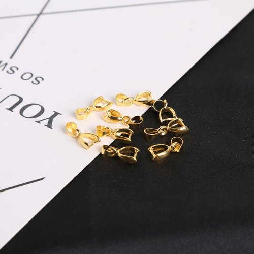 10 pièces or pendentif pincement fermoirs clips breloque bails connecteur accessoires pour bijoux à  sku-689569