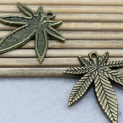 8 pièces pendentif en perle de métal feuille de bronze fabrication de bijoux approvisionnement résul sku-689364