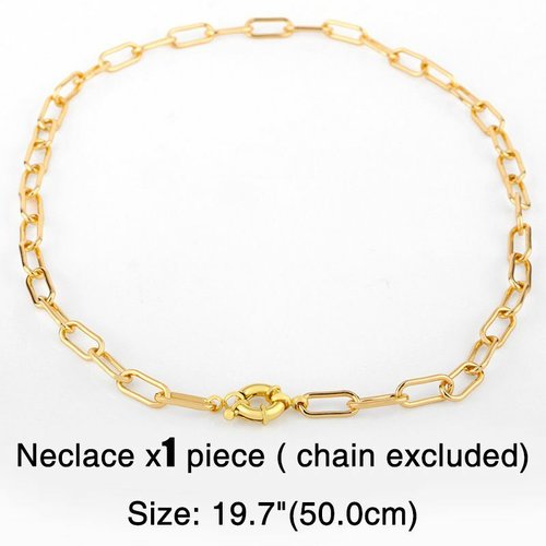 1 pièces chaîne de bijoux rectangle plaqué or 18k résultats de en acier inoxydable en 15mm x 5mm 50c sku-689370