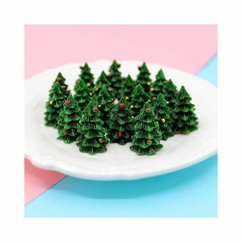 5 pièces miniatures de résine de mélange d'arbre de noël décor de maison de poupée jardin de fée de  sku-689263