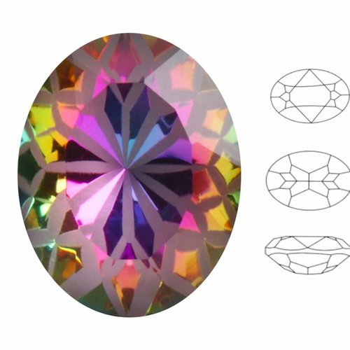3pcs izabaro crystal mandala volcano vitrail medium 001mvvm oval fancy stone cristaux de verre 4120  sku-731904