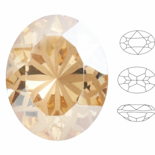 3pcs izabaro crystal mandala ombre d'or 001mgsha oval fancy stone cristaux de verre 4120 chaton rhin sku-731907