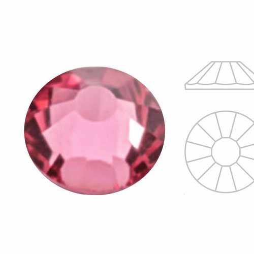 144pcs izabaro cristal rose 209 rond chaton plate arrière ss12 3mm cristaux de verre 2058 glue sur r sku-745256