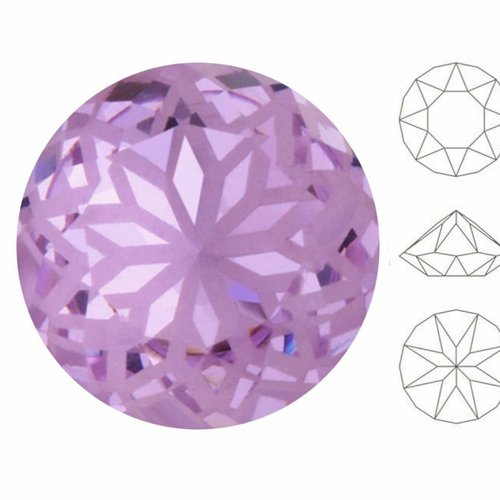 4pcs izabaro crystal mandala violet 371m round chaton glass crystals 1088 stone chatons façonnés rhi sku-730542