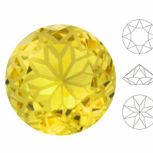 4pcs izabaro crystal mandala light topaz jaune 226m round rivoli glass crystals 1088 stone chatons f sku-730545