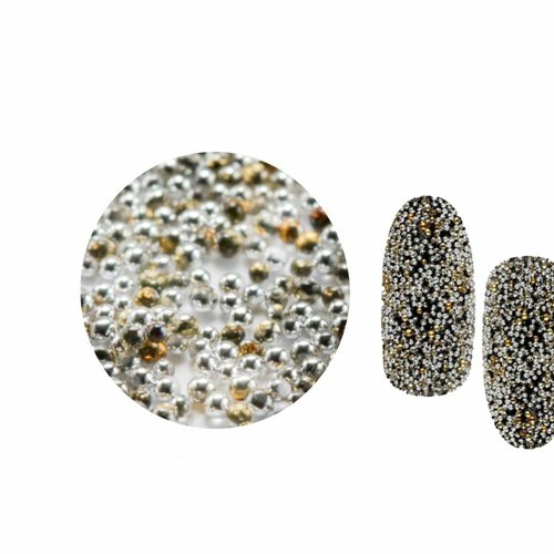 1 boîte izabaro cristal californie or argent 001calgs cristaux de verre ronds perles de lutin caviar sku-748909