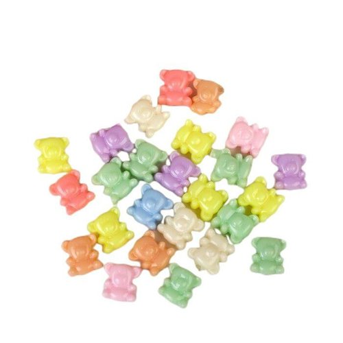 Ensemble de perles pour la créativité en plastique "ours. tons pastel "n-r 26 pièces 15gr 1.3x1. 3cm sku-379988
